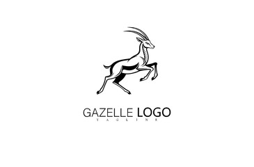 Sleek Jumping Gazelle Logo Vector Design in Graceful Silhouette Style. Minimal Deer Icon for Wildlife Branding, Outdoor Nature Business Identity, or Creative Elegant Logo Design Illustration.

