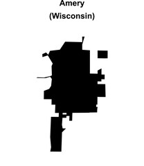 Amery (Wisconsin) blank outline map