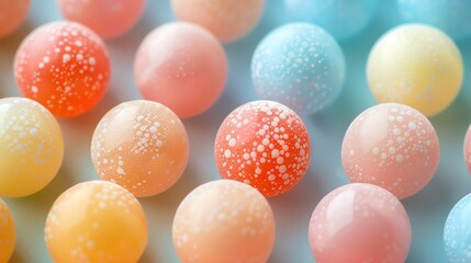 A close-up image of a handful of colorful candy. The candy is arranged in a random pattern and the colors are vibrant and bright.
