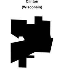 Clinton (Wisconsin) blank outline map