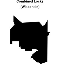 Combined Locks (Wisconsin) blank outline map