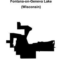 Fontana-on-Geneva Lake (Wisconsin) blank outline map
