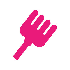 pink hair comb icon vector