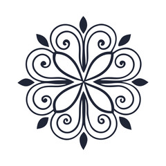 black and white vector mandala design with white background