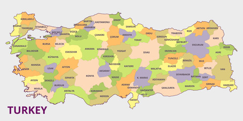 Map of Turkey with Provinces