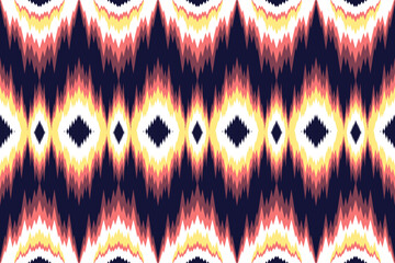 Seamless Ikat Pattern Vibrant Ethnic Textile Design for Fashion and Interior Decor