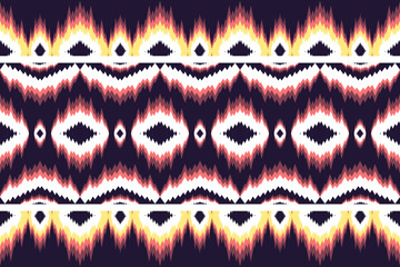 Seamless Tribal Ikat Pattern Design Vibrant Geometric Textile Background for Fashion and Decor