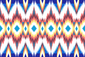 Vibrant Ikat Textile Pattern Seamless Design Ideal for Fabric Prints and Backgrounds