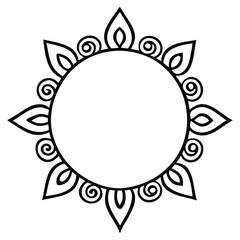 black and white vector mandala design with white background