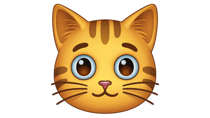 Obraz premium A cute, funny, orange cartoon cat illustration with a happy smile