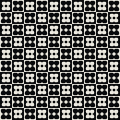 Mid century modern floral geometric pattern in black and white. Graphical illustration for a unique textiles and home décor.	
