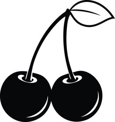 Black Cherry Vector Illustration