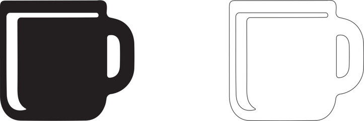 Mug for hot drinks. Vector icon.