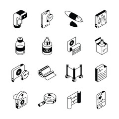 Grab this amazing bundle of hospital and treatments isometric icons