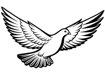 Silhouette freedom dove Minimalist concept vector illustration