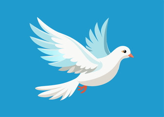 white dove in flight Creative vector cartoon illustration