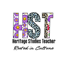 Colorful HST Letters with Flower and Leopard Print Design