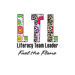 Colorful LTL Monogram with Floral and Leopard Print Design