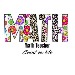Colorful Math Design with Flowers and Leopard Print