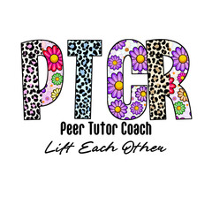Colorful P T C R Design with Leopard and Flower Patterns