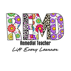 Colorful REM Design with Flowers and Leopard Print