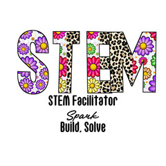 Colorful STEM Design with Flowers and Leopard Print