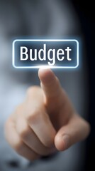 Finger touching virtual budget dashboard