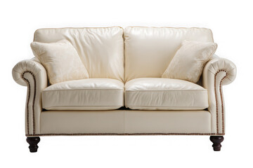 Fototapeta premium Cream Leather Loveseat
