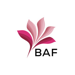 BAF Elegant Abstract Floral Logo Design BAF  Later Logo, with Pink Petals and BAF Text
