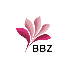 BBZ Elegant Abstract Floral Logo Design BBZ  Later Logo, with Pink Petals and BBZ Text

