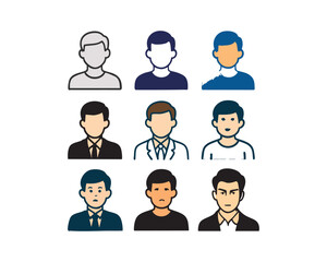 Man, people icon set illustration