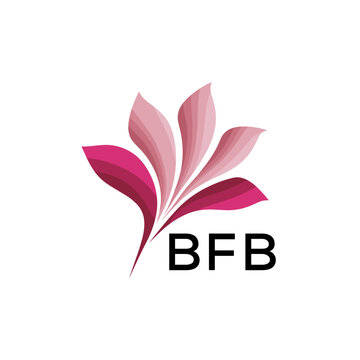 BFB Elegant Abstract Floral Logo Design BFB  Later Logo, with Pink Petals and BFB Text
