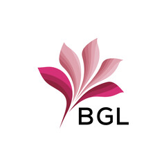BGL Elegant Abstract Floral Logo Design BGL  Later Logo, with Pink Petals and BGL Text

