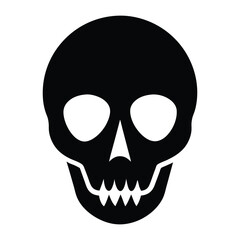 Simple black and white skull illustration perfect for halloween decorations or design projects