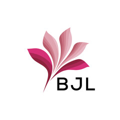 BJL Elegant Abstract Floral Logo Design BJL  Later Logo, with Pink Petals and BJL Text
