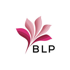 Fototapeta premium BLP Elegant Abstract Floral Logo Design BLP Later Logo, with Pink Petals and BLP Text 