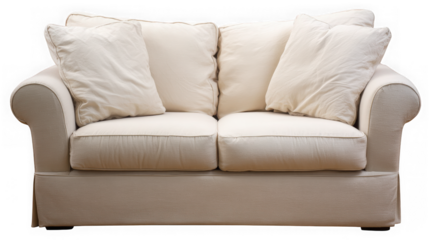 Cream Sofa with Pillows
