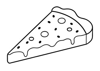 Pizza flat vector illustration. Slice of pizza vector set for restaurant, dinner and italian menu line art vector illustration	