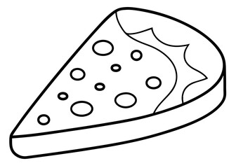 Pizza flat vector illustration. Slice of pizza vector set for restaurant, dinner and italian menu line art vector illustration	