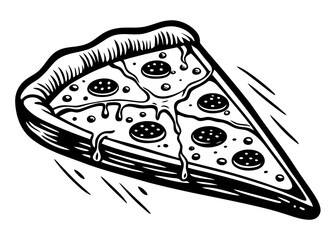 Creative Red Slice of Pizza Piece Logo vintage style Minimalist concept vector illustration