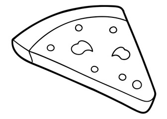 Pizza flat vector illustration. Slice of pizza vector set for restaurant, dinner and italian menu line art vector illustration	