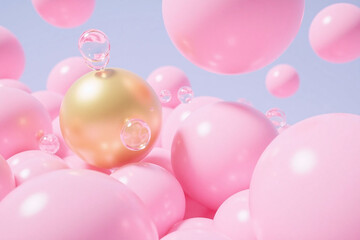 bunch of pink bubbles floating in the air