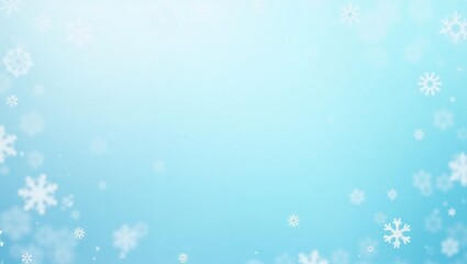 Snowflakes background, winter atmosphere, soft blue gradient, festive mood
