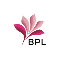 Fototapeta premium BPL Elegant Abstract Floral Logo Design BPL Later Logo, with Pink Petals and AAB Text 