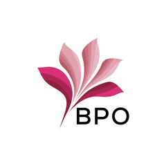 BPO Elegant Abstract Floral Logo Design BPO Later Logo, with Pink Petals and AAB Text

