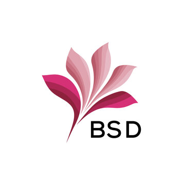 BSD Elegant Abstract Floral Logo Design BSD Later Logo, with Pink Petals and AAB Text
