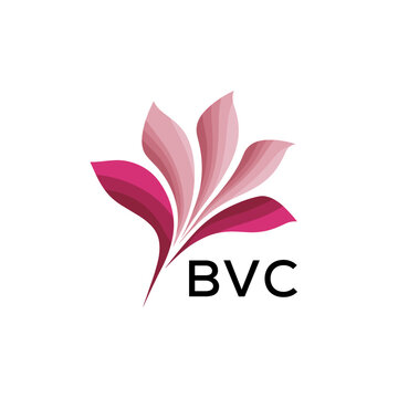 BVC Elegant Abstract Floral Logo Design BVC Later Logo, with Pink Petals and AAB Text
