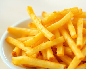french fries in a bowl HD 8K wallpaper Stock Photographic Image