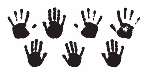 Fototapeta premium Black handprints art design vector illustration for creative projects and graphic design elements usage silhouette