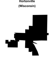 Fototapeta premium Hortonville (Wisconsin) blank outline map